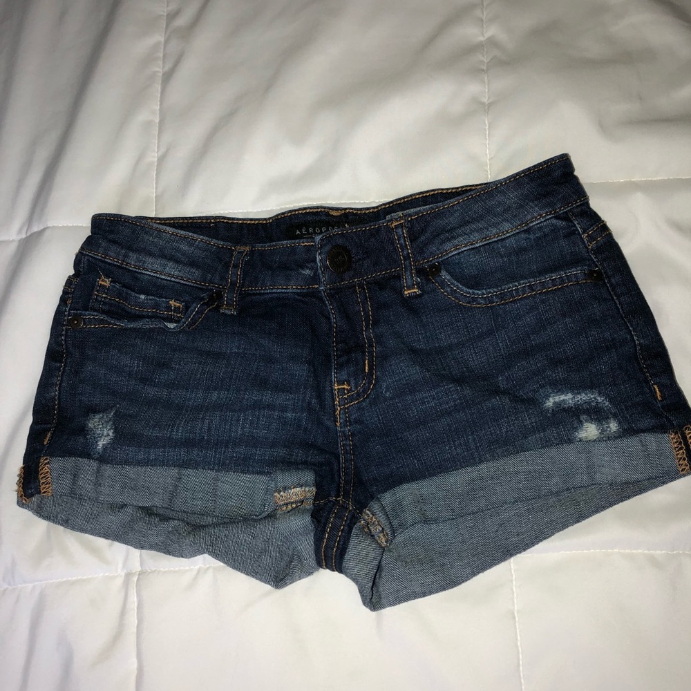 Dark wash jean shorts